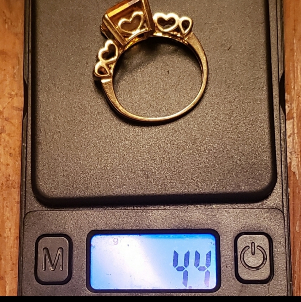 10k yellow gold citrine ring